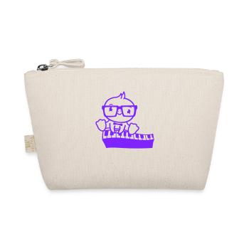Cute Nerd Glasses Chick Bird Sitting On Keyboard - Organic Pouch - nature - Front