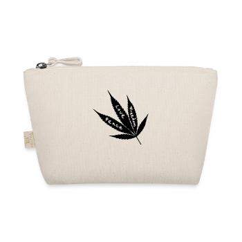 Hemp Leaf Cannabis Peace Love Freedom - Organic Pouch - nature - Front