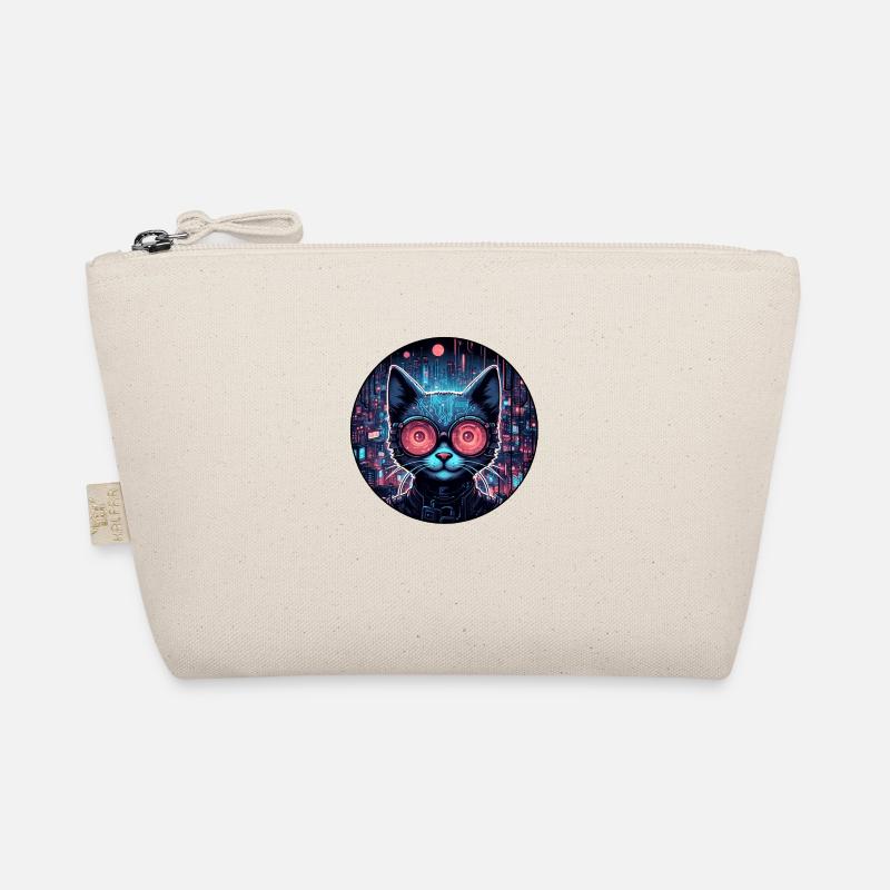 Futuristic Cyber Cat Organic Pouch