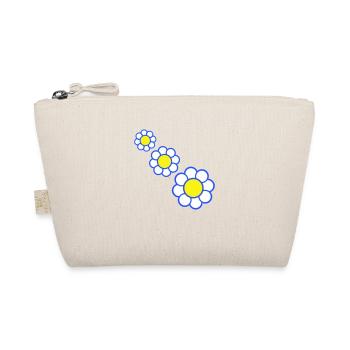 3 White Daisies Flowers Spring Summer Pretty - Organic Pouch - nature - Front