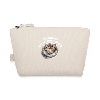 Schlafshirt mit süßer Katze Müde Kätzchen Kuscheln - Bio-Täschchen - Natur - Vorne