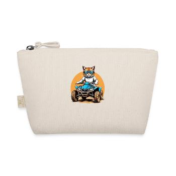 Cat Quad Cat Gift Supermoto Motorcycle - Organic Pouch - nature - Front