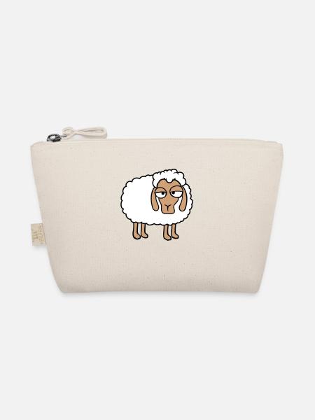 Sheep Tired Bored Look Sheep Lamb Sweet - Organic Pouch - nature - Front