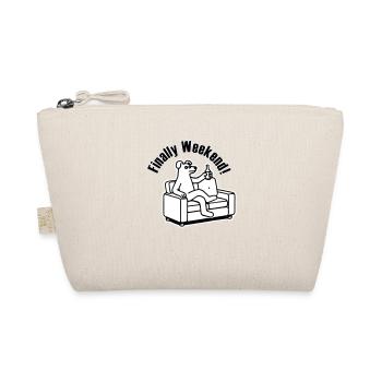 Dog on a couch - "Finally Weekend!" Design - Organic Pouch - nature - Front