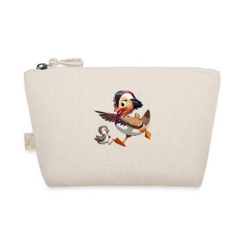 Mandarinente mit Jungtieren - Bio-Täschchen - Natur - Vorne