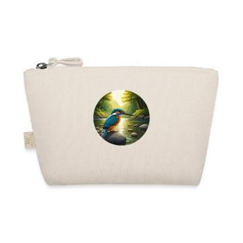 Kingfisher sits by stream - Organic Pouch - nature - Front