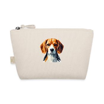 Beagle Porträt Geometrie Kunst Hundegesicht - Bio-Täschchen - Natur - Vorne