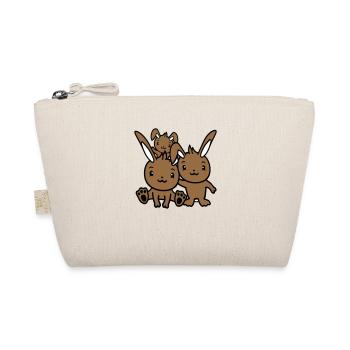 3 Lapins Famille Enfants Parents Trois Frères et sœurs Mignon - Trousse biologique - nature - Devant