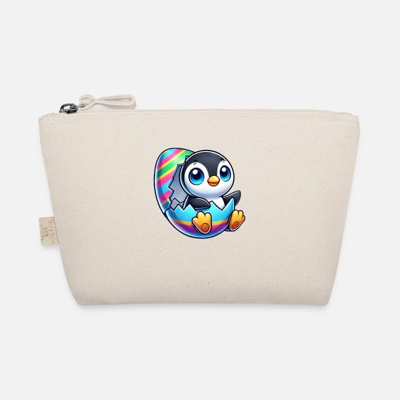 Mignon pingouin éclosion d’un œuf de Pâques coloré Trousse biologique