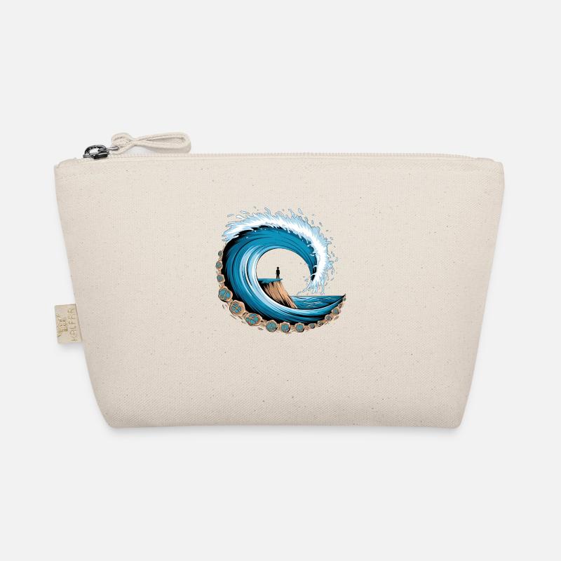 Friedliche Meereswelle mit Surf-Vibes - Bio-Täschchen - Natur
