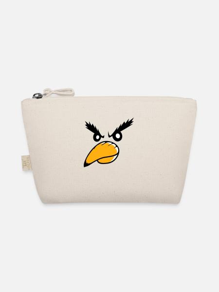 Rabe Vogel guckt böse cool lustig Comic Humor Spaß - Bio-Täschchen - Natur