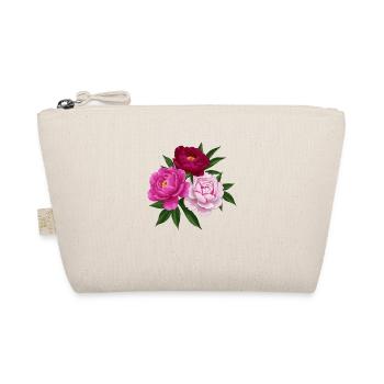 Peony pink white and red - Organic Pouch - nature - Front