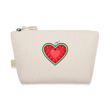 Watermelon design as a heart - Organic Pouch - nature - Front