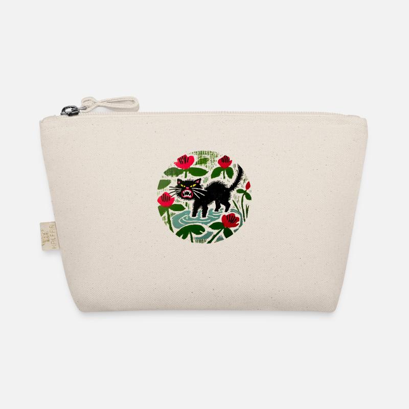 Black Cat & Poppies Organic Pouch