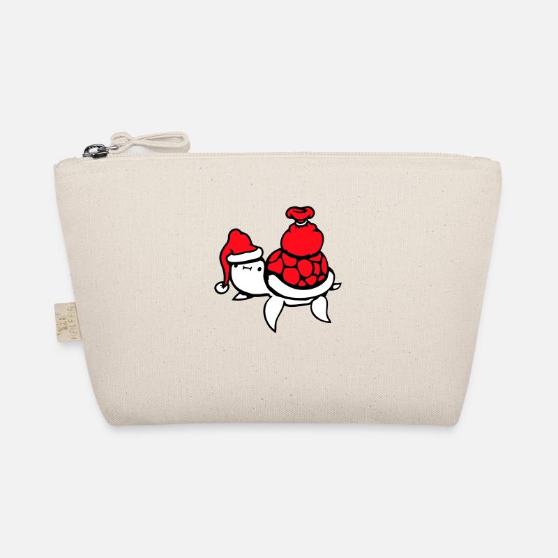 Water turtle Santa Claus Christmas cute Organic Pouch