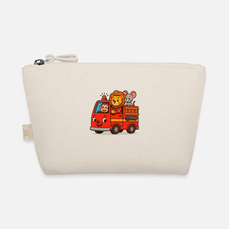 Feuerwehrauto Affe Maus Löwe Kinder Babys Süß Bio-Täschchen