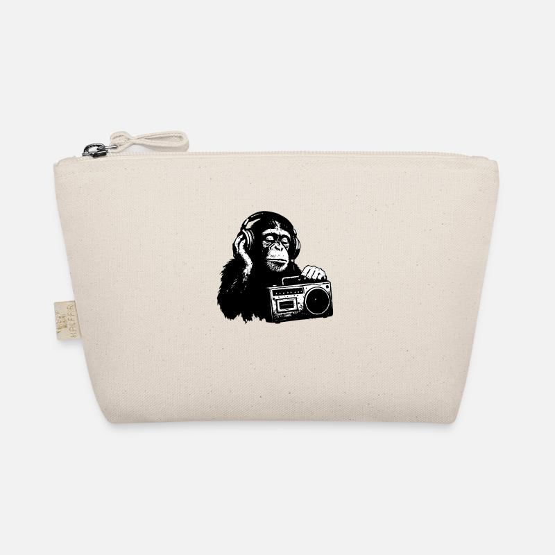 Monkey with cassette recorder Organic Pouch