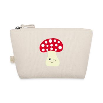 Kawaii champignon Toadstool mignon rouge avec visage - Trousse biologique - nature - Devant