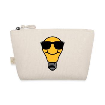 Lightbulb with sunglasses - Organic Pouch - nature - Front
