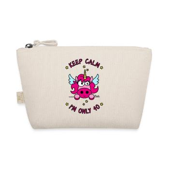 Licorne KEEP CALM I'm only 40 ans - Trousse biologique - nature - Devant