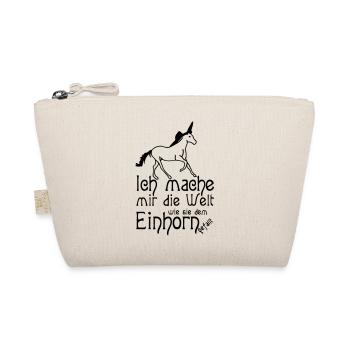 Einhorn Welt Einhörner Fantasy lustig Geschenk - Bio-Täschchen - Natur - Vorne