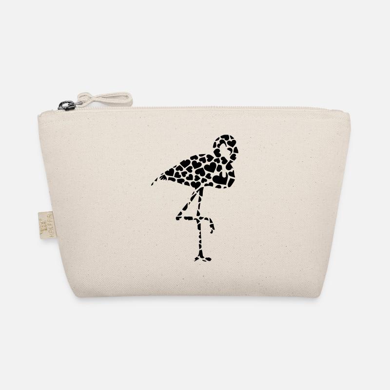 flamingo herzen - Bio-Täschchen - Natur