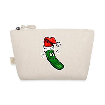 Weihnachtsgurke mit Santa Muetze - Bio-Täschchen - Natur - Vorne