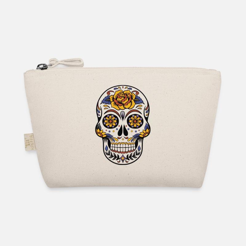 Flowers skull - Organic Pouch - nature