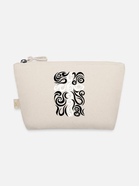 squiggle cross with outlines - Organic Pouch - nature - Front