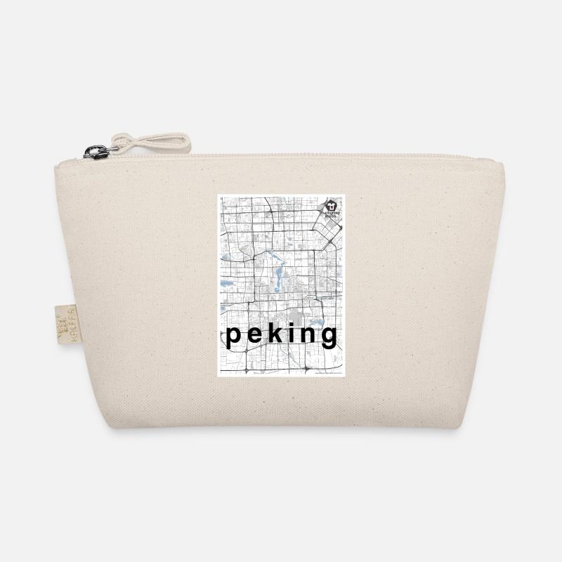 Beijing hipster city map black white Organic Pouch