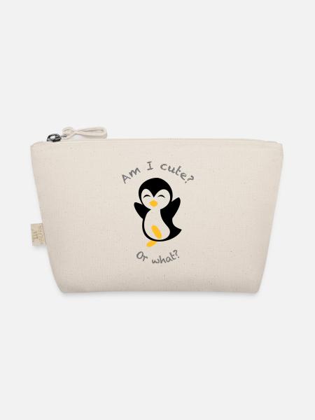 Süsser Pinguin | Design Farben frei wählbar. - Bio-Täschchen - Natur - Vorne
