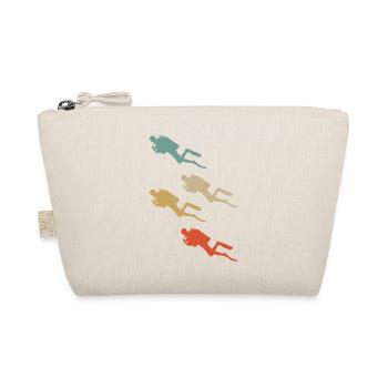 Retro Vintage Design Diving Diver Swimmer - Organic Pouch - nature - Front