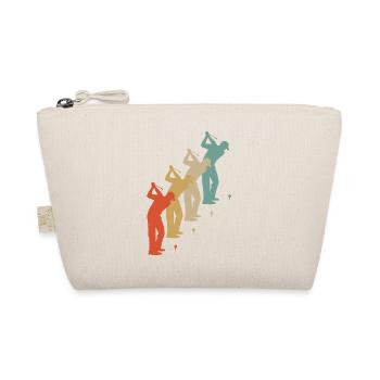 Retro Vintage Style Golf Golfer Golfer - Organic Pouch - nature - Front
