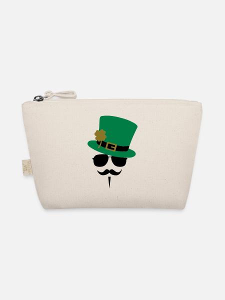 Go Green Moustache - Organic Pouch - nature - Front