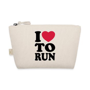 I love to run - Ich liebe es zu laufen - Bio-Täschchen - Natur - Vorne