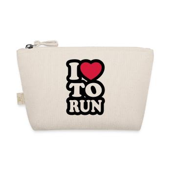 I love to run - Ich liebe es zu laufen - Bio-Täschchen - Natur - Vorne