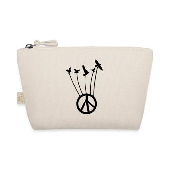 Peace symbol with flying birds - Organic Pouch - nature - Front