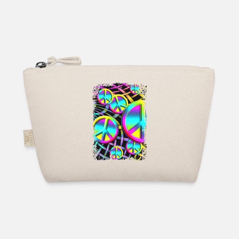 colorful PEACE web Organic Pouch