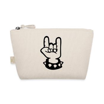 hand metal fork rock hand sign devil hard music - Organic Pouch - nature - Front