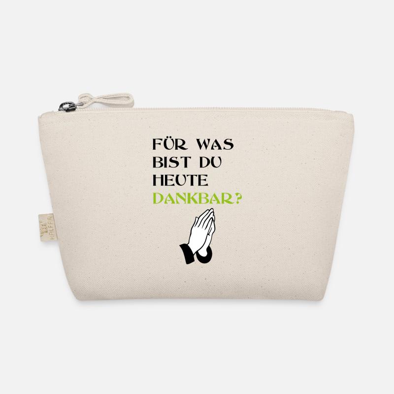 Dankbar beten Dank Geschenk Hände Slogan Spruch - Bio-Täschchen - Natur