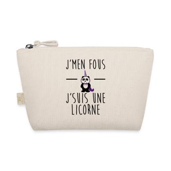 j'men fous licorne, cadeau licorne, panda - Trousse biologique - nature - Devant