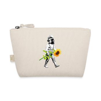 Blumenkind | Mädchen mit Sonnenblume - Bio-Täschchen - Natur - Vorne