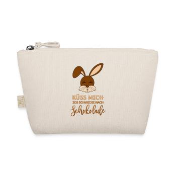 Küss mich Ich schmecke nach Schokolade Hase Spruch - Bio-Täschchen - Natur - Vorne