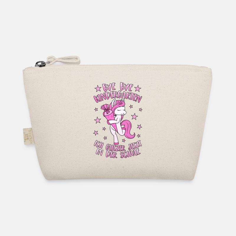 Einhorn Bye Bye Kindergarten Glitzer Schule Rosa Bio-Täschchen