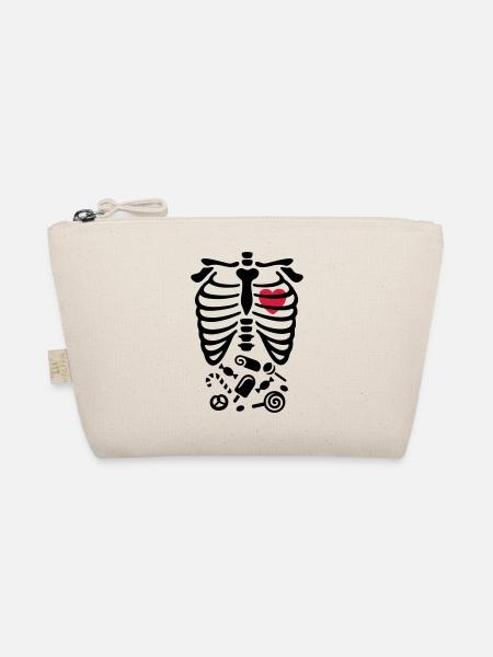 Halloween-Röntgenstrahl-Kostüm Süßigkeiten - Bio-Täschchen - Natur - Vorne