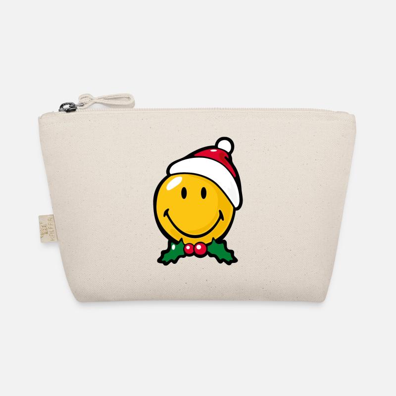 Smiley Christmas Good Mood - Bio-Täschchen - Natur
