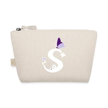 Butterfly Decoration Letter Initial S - Organic Pouch - nature - Front