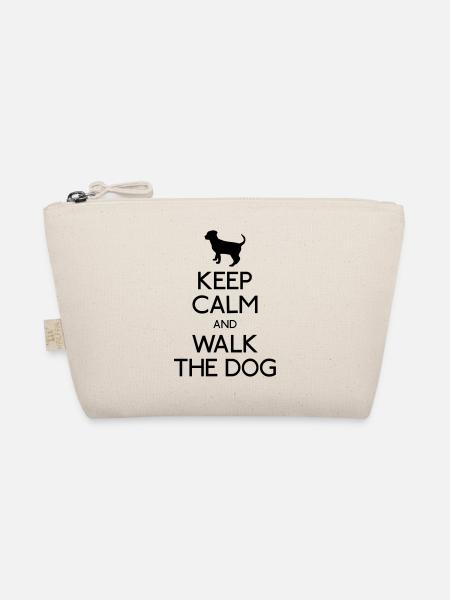 Keep Calm walk the dog - Bio-Täschchen - Natur - Vorne