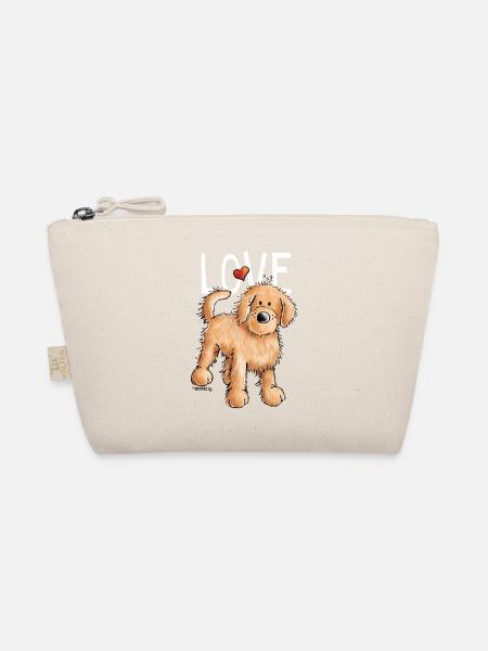 Doodle mit Herz - Goldendoodle - Hund - Geschenk - Bio-Täschchen - Natur