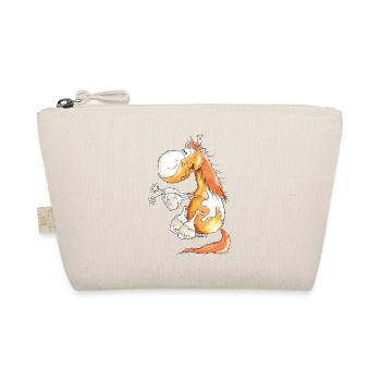 Pferd mit Blume - Pferde - Pony - Fuchs - Geschenk - Bio-Täschchen - Natur - Vorne